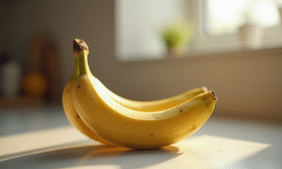 Banane mûre sur un plan de travail en cuisine