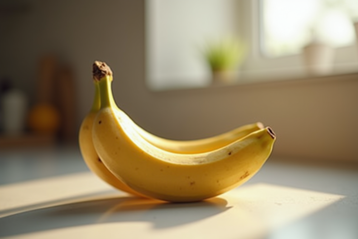 Banane mûre sur un plan de travail en cuisine