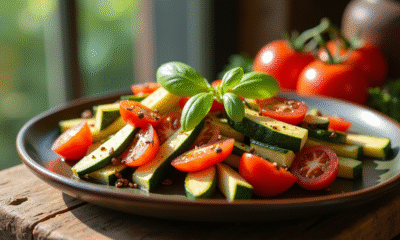 Courgettes et tomates fraîches joliment présentées