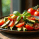 Courgettes et tomates fraîches joliment présentées