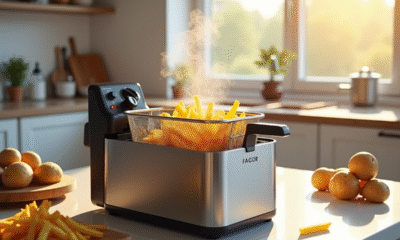 Fagor friteuse moderne avec des frites dorées sur le comptoir