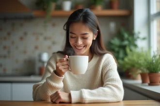 Tasse de café Senseo avec arômes rehaussés en préparation