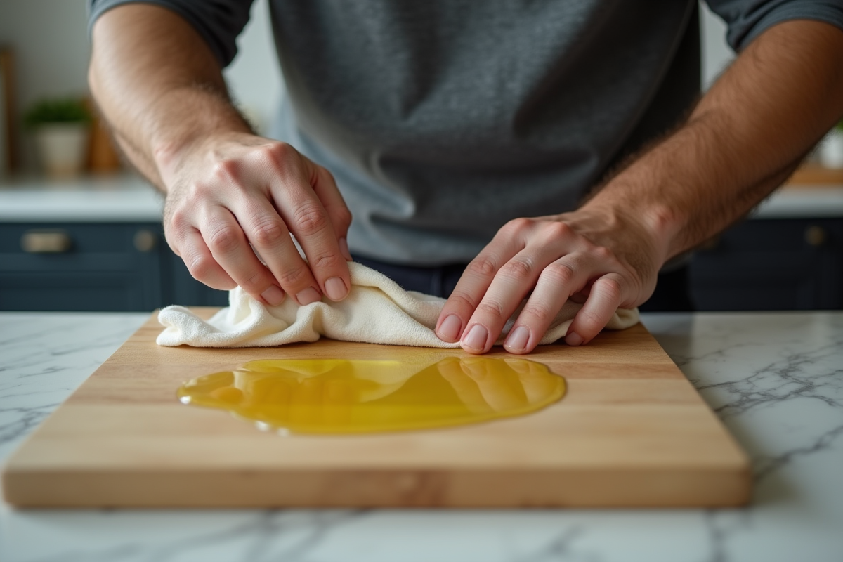 Jeune homme étalant de l