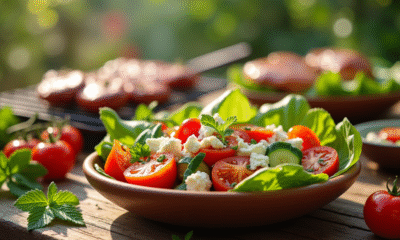 Salade d'été fraîche avec tomates cerises et feta