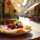 Terrasse ensoleillee d un cafe a Aix en Provence avec crêpes dorées