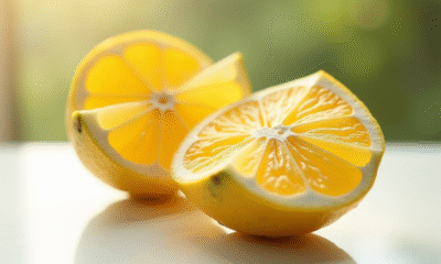 Ugli fruit frais coupé sur table lumineuse